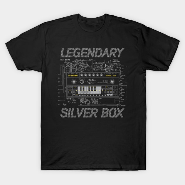 TB-303 / Legendary Silver Box / Gray T-Shirt by Synthshirt